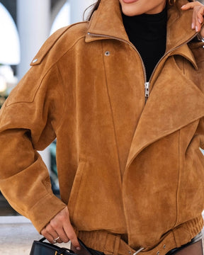 Vintage mockajacka med drapering